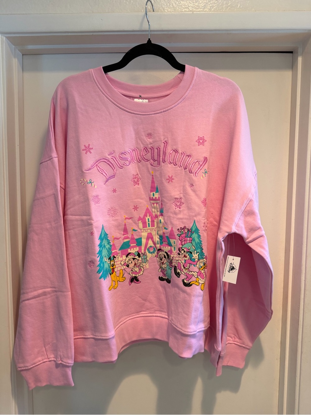 Disneyland Holiday Pink Crewneck Sweatshirt